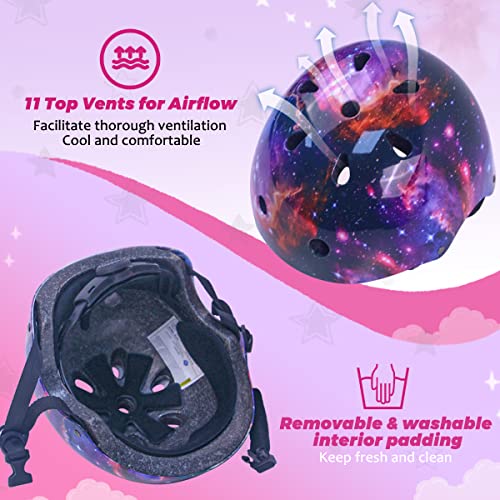 Lejijit Adjustable Kids Bike Protective Helmet For Boys Girls Toddler, Cpsc Safety Certified Galaxy Kids Helmets For Multi-Sports Skateboard Scooter Bike Cycling Skating Rollerblading (Medium) #TOP4