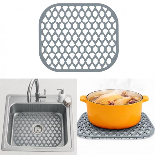 Sink Protectors for Kitchen Sink 13x11 &16x12 & 18x16 & 19x14 & 21x16 & 22x13 & 24x13 & 25x16 & 26x14 & 28x14 & 30x16, Silicone Sink Mat Grid (14"x12") by SYDUMSHIN - Used condition - CA$19.23