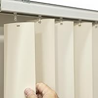 Vista 9 de Láminas de repuesto para persianas verticales, PVC resistente, curvadas y lisas (blanco hueso), 52.5 x 3.5 (paquete de 25)