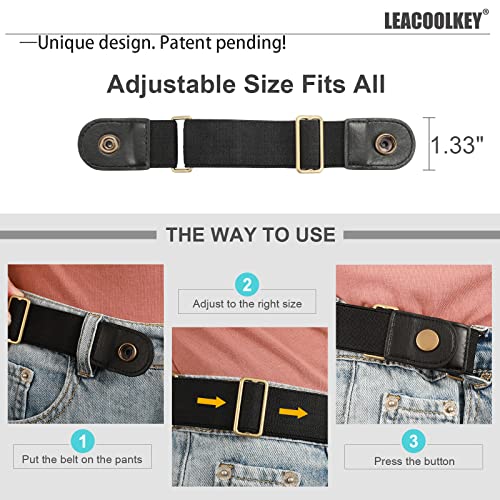 Leacoolkey No Buckle Stretch Belt For Women/Men—2 Pack Elastic Invisible Belt For Jeans #TOP1