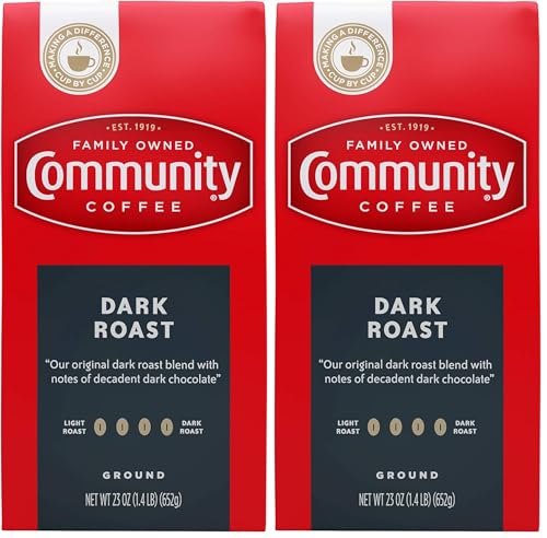 Community Coffee Dark Roast Ground Coffee, 23 Ounce Bag (Pack