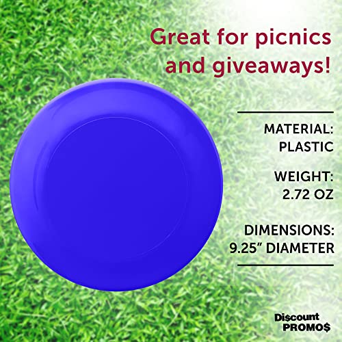 Discount Promos Frisbees 9.25 Inch. Set Of 10, Bulk Pack - Fun Outdoor Games For Adults And Family - Reflex Blue #TOP3