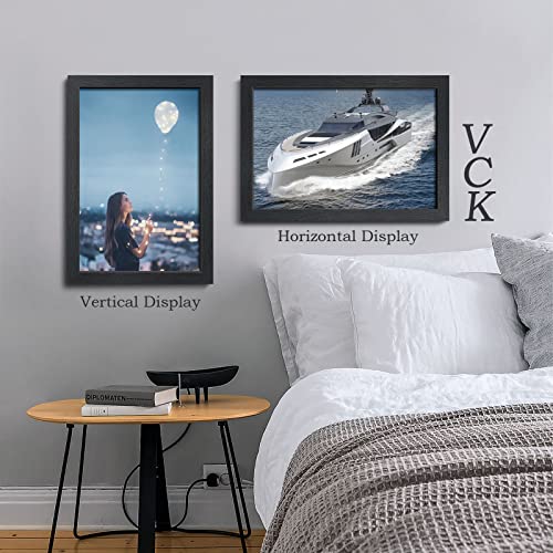 Vck 12X18 Poster Frame Set Of 4, Textured Exclusive Wood Picture Frames With Polished Plexiglass (Black) #TOP5