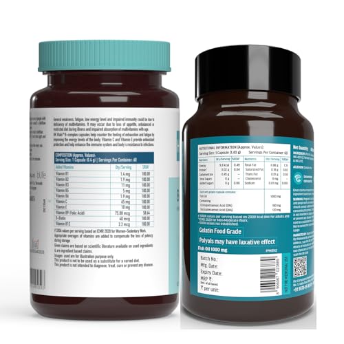 HealthKart hk vitals Fish Oil Omega 3 Capsule 1000mg, (60 Capsules) & Multivitamin For Women (60 Tablets) Combo Pack - Image 3