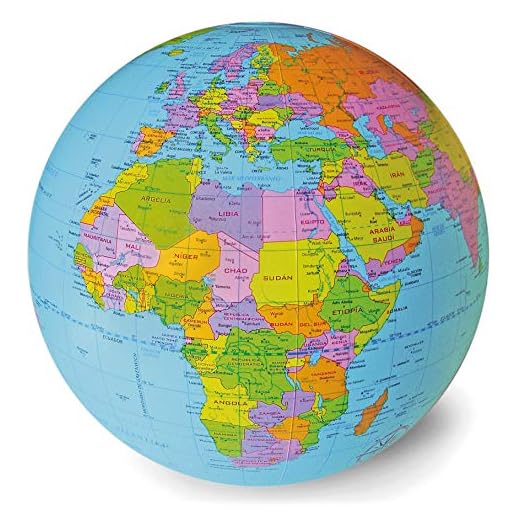 Mapiberia Globo Terráqueo Hinchable Bolamundo Castellano, 40 cm, Azul