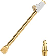 GODESON Air Chuck, 1/4" FNPT 6.4" Extended Reach Dual Head Brass Air Chuck,Heavy Duty Air Chuck for Semi, RV Dually Tires