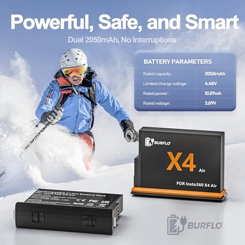 Image of 2 Pack Battery for Insta 360 X4 Air Batteries with 20W Fast Charge Hub