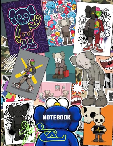 Graffiti Poster KAWS Street Soul Pop Art Inspired College Ruled Notebook: Street Art Style Notebook For Teens ( 8.5 x 11 inches) Blank Lined Notebook Journal- 120 Pages