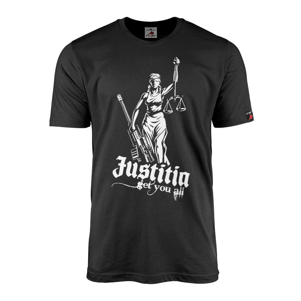 Copytec Justitia get You All Justiz Beamter Cal 50 Gewehr Gerechtigkeit T-Shirtt#45299