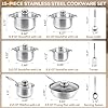 Colourcoco Stainless Steel Cookware Set - 15 Pieces Pots and Pans Nonstick Pot and Pan Set Includes 1 Frying Pans, 5 Pots, 6 Lids and 3 Utensils, with Stay Cooling Handle, Induction & Oven Safe #1