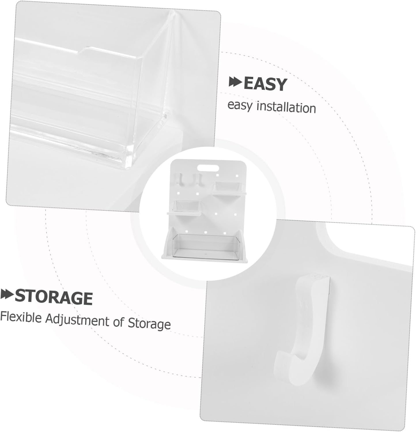 Card Rack Trading Card Display Rack Shelves Hooks Storage System Office Pegboard No-drill Desktop Organizer