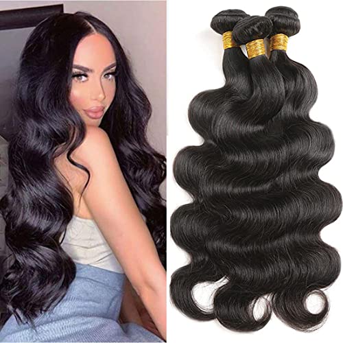 Human Hair Bundles Body Wave Bundles For Women Hair Weave Double Weft No Tangle Hair 3 Bundle Body Wave Wet And Wavy Bundle Hair Bundle 14 14 14 Inch