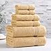 Superior Luxury Cotton Bath Towel - 6 Piece Set, Premium Egyptian Cotton Towels, Gold