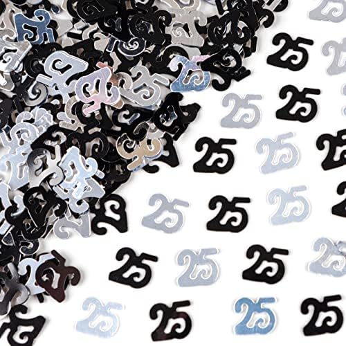SHATCHI 28g Blue & Silver 60th Birthday Confetti Foil Metallic Glitz Table Scatter Sprinkles Age Bday Party Decorations, 12mm