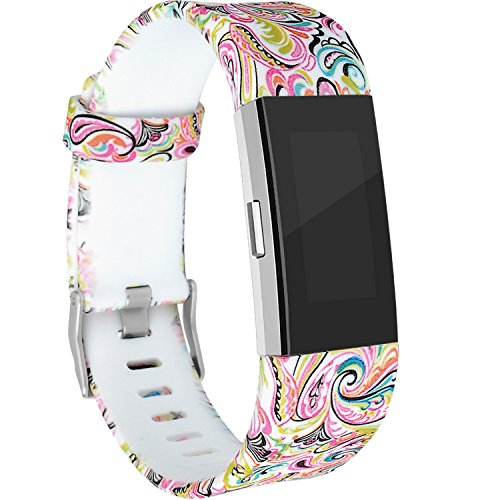 RedTaro Bands Compatible with Fitbit Charge 2, Replacement Accessory Wristbands, Paisley Design, Small