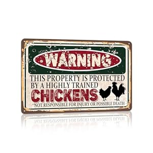 RCXsigns Warnschild 'Hochtrainierte Hühner' 30,5x20,3cm