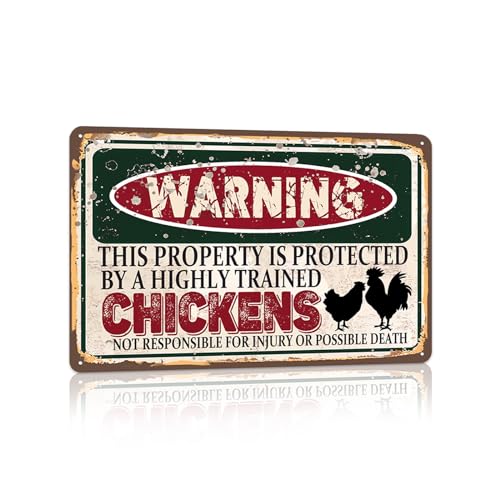 RCXsigns Warnschild 'Hochtrainierte Hühner' 30,5x20,3cm