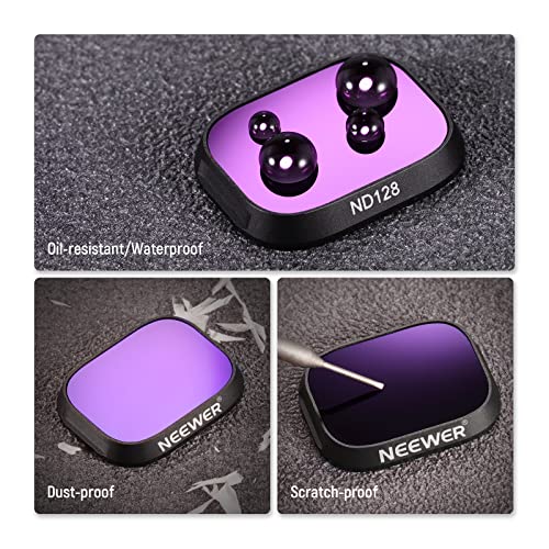 Image of Neewer ND Filter Set Compatible with DJI Mini 3 /Mini 3 Pro, 6 Pack CPL ND8 ND16 ND32 ND64 ND128 Neutral Density Filter Drone Lens Accessory, Multi Coated HD Optical Glass, Aluminum Alloy Frame
