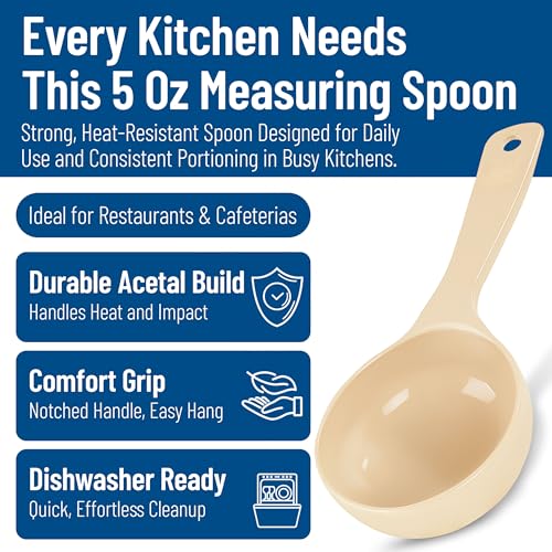 Image of Carlisle FoodService Products Short Handle Measuring Spoon 5 Ounces Beige