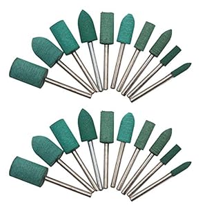 Heymous Grün Gummi Polier-Bits Zylinder Set, 20 Stück