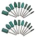 HEYMOUS Rubber Polishing Bits Bullet Cylinder Shape Polishing Burrs Bit,Electric Drill,Rotary Tool Accessories 3 mm Mandrel 20 Pieces (Green)
