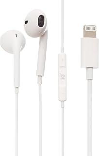 سماعات أذن سلكية داخلية مزودة بميكروفون ودعم المكالمات الصوتية بصوت عالي الوضوح وعزل للضوضاء وكابل مقاوم للتشابك، متوافقة مع أجهزة iOS من خلال منفذ لايتنينج، طراز HP7 من كيه 3، لون أبيض