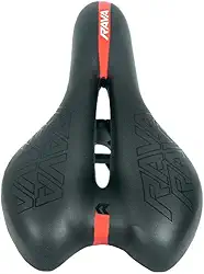 TSW Banco Selim Bicicleta Gel Vazado 270x150mm Unissex Bike Mtb Gravel Speed Ceres Rava Preto com Vermelho