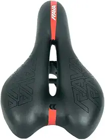 TSW Banco Selim Bicicleta Gel Vazado 270x150mm Unissex Bike Mtb Gravel Speed Ceres Rava Preto com Vermelho