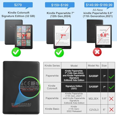 Image of CoBak Case with Stand for Kindle Paperwhite 12th Gen 2024 Released (7 inch) & Kindle Colorsoft Signature Edition - Durable PU Leather Cover with Auto Sleep Wake, Card Slot, Hand Strap Feature, Floralia