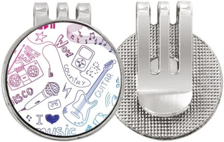 DIYthinker Headset Combination Music Pattern Illustrate Golf Ball Marker Hat Cap Clip Enamel Magnetic