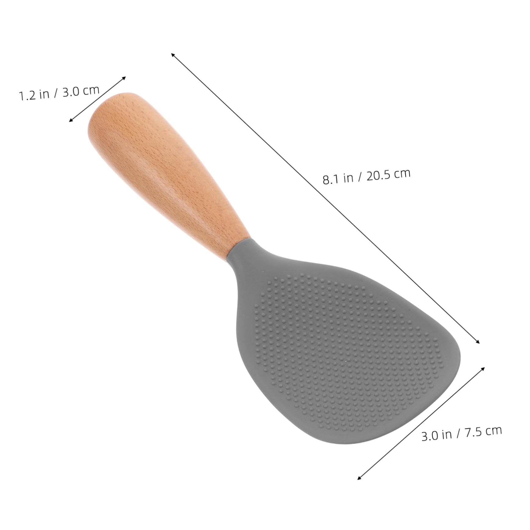 GRIRIW Silicone Rice Paddle Spoon with Handle Nonstick Heat Resistant Rice Spatula Space Saving Upright Design for Effortless Serving