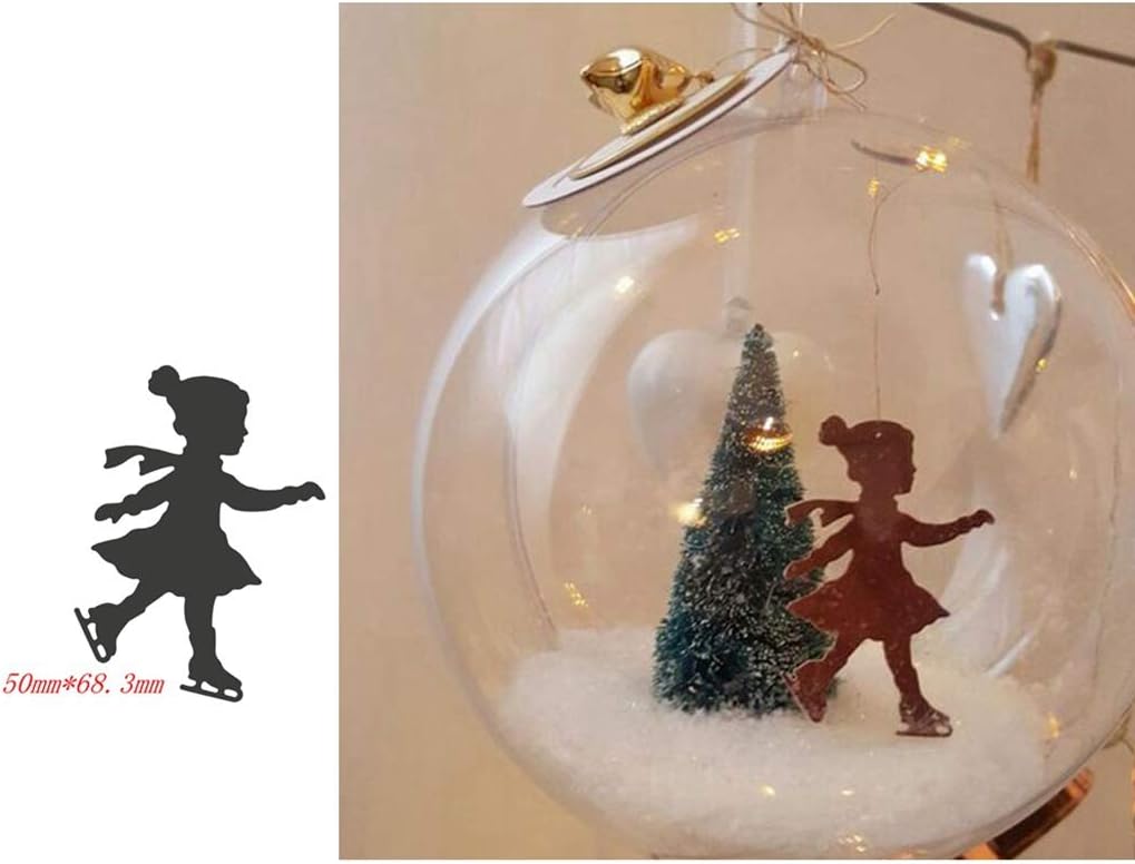 Briartw Skating Girl Cutting Dies for Cards Making,DIY Scrapbook Decoration Gift Card Cardstock Crafts Stencil