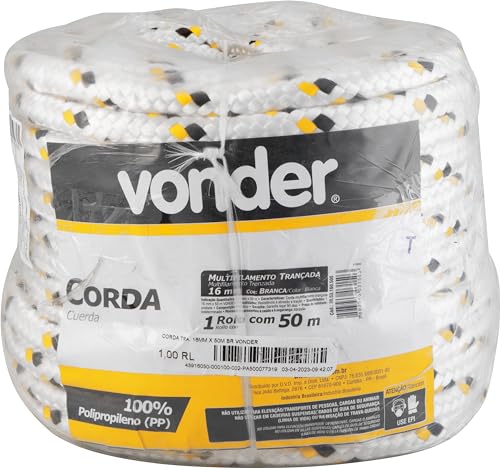 Corda Multifilamento Trançada 16 x 50 M, Vonder VDO2896