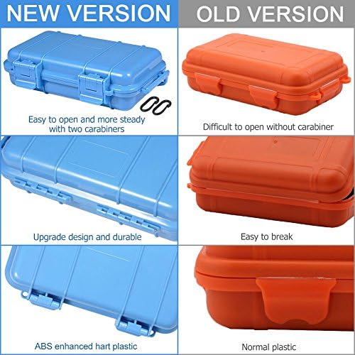 Box Shockproof Dry Storage Box, Hard Plastic Protective Grip Carry Touch Phone Case + Foam + Handle for Fishing Camping Hiking (Big-Blue)