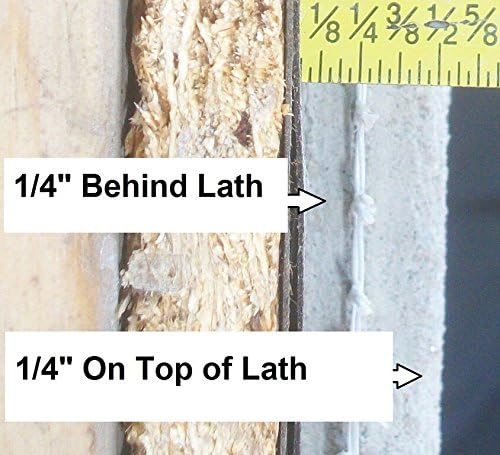 Close-up of stucco applied over SpiderLath, showing good embedment