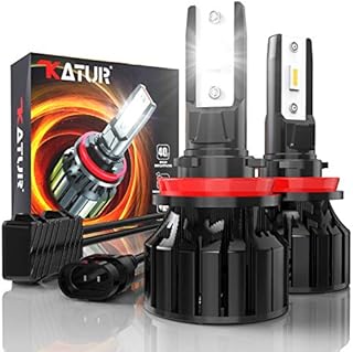 KATUR H4 LED Headlight Bulbs, 80W 16000LM 6000K Cool White 400% Brightness Super Bright 360 Degree Adjustable Beam Angle 9003 HB2 Hi/Lo H4 Led Bulb Conversion Kit IP65 Waterproof, Pack of 2