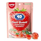 AMOS Gummy Candy 4D Fruit Gummies, Fruit Snacks Juicy Burst, Strawberry Flavor with Juice Filled, Mo