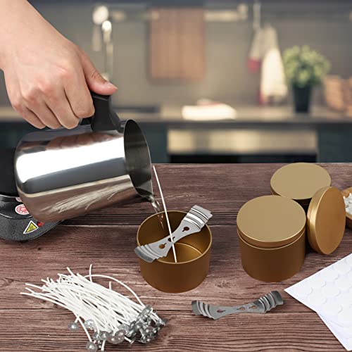 BBAXI 4oz Gold Candle Tins 24Pcs,Empty Candle Jars for Making Candles, DIY Candle Containers,Round Metal Tins with Lids for Candle Making by BBAXI - Image 5
