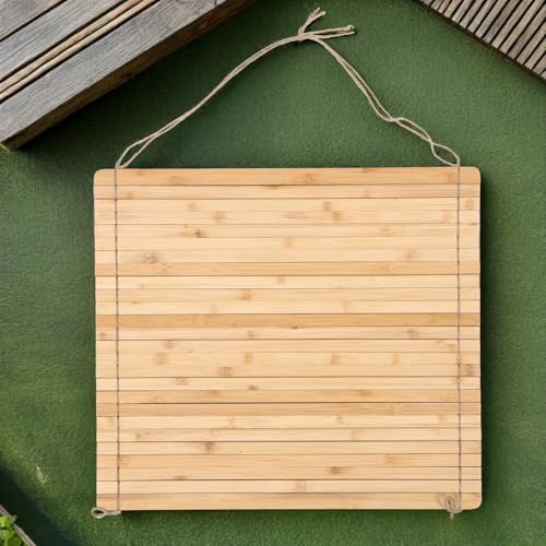 Scolapiatti arrotolabile in bambù, scolapiatti pieghevole, 45 x 44 cm, ripiano da cucina per lavello, salvaspazio, lavastoviglie per tazze e piatti