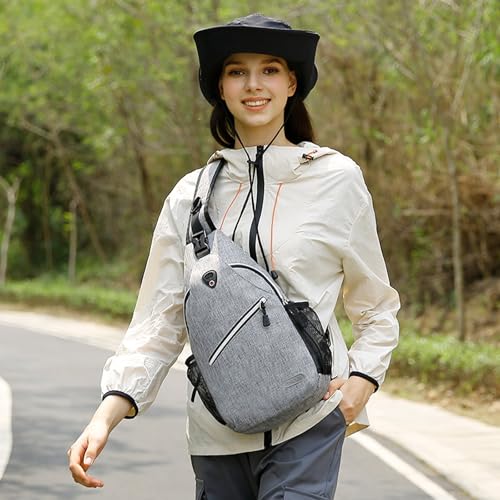 Mosiso MO-CHEST-SLINGBAG-GRAY Sling Backpack, Multipurpose Crossbody Shoulder Bag Travel Hiking Daypack thumb #4