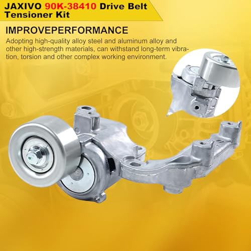Image of 90K-38410 Serpentine Belt Drive Tensioner Pulley Component Kit for 13-18 ES350 /Avalon 3.5L,06-10 IS250 2.5L,12-17 Camry,08-16 Highlander,11-16 Sienna-Only Gas,Replace 7PK1550