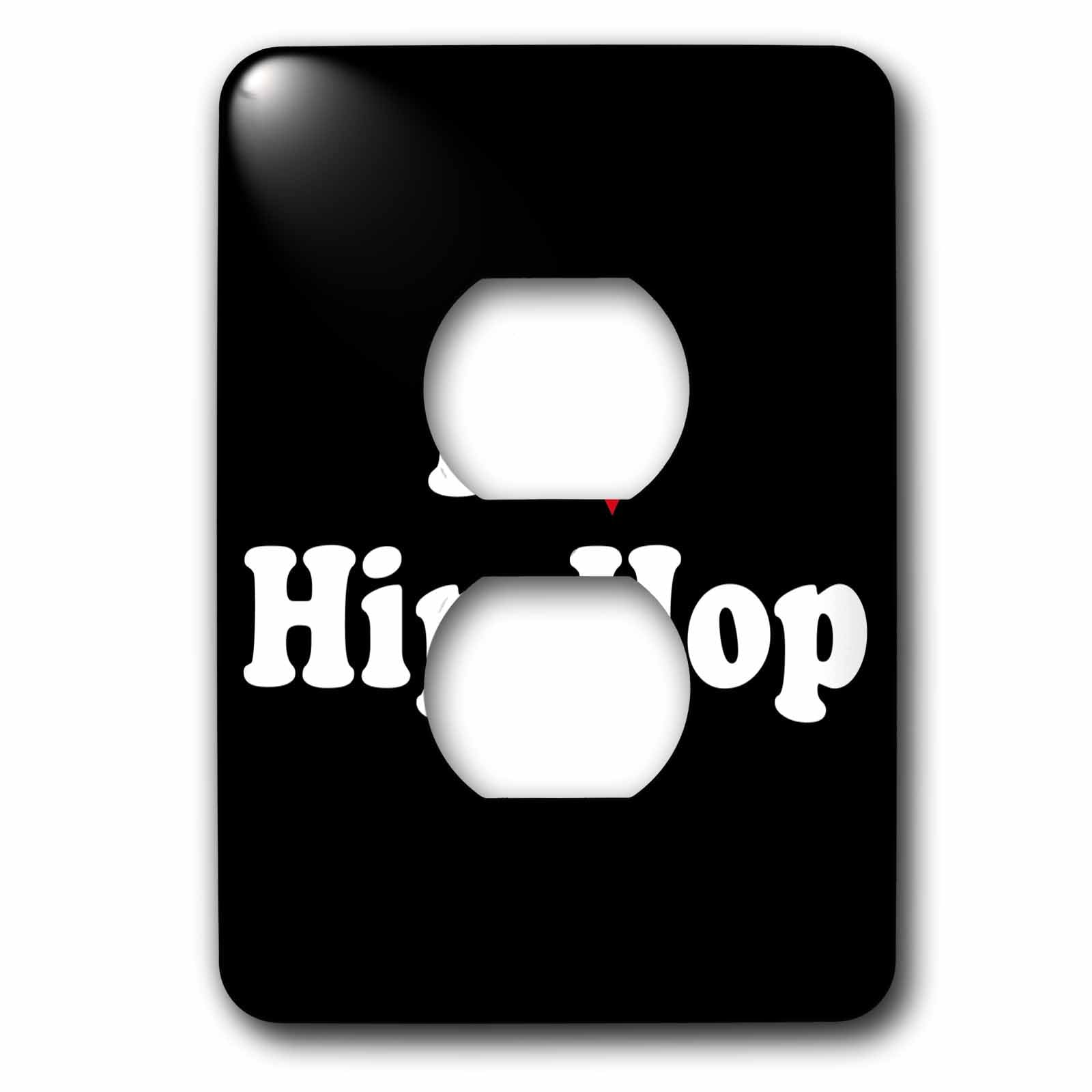 2 Prises de courant I Love Hip Hop 3dRose au design graphique noir