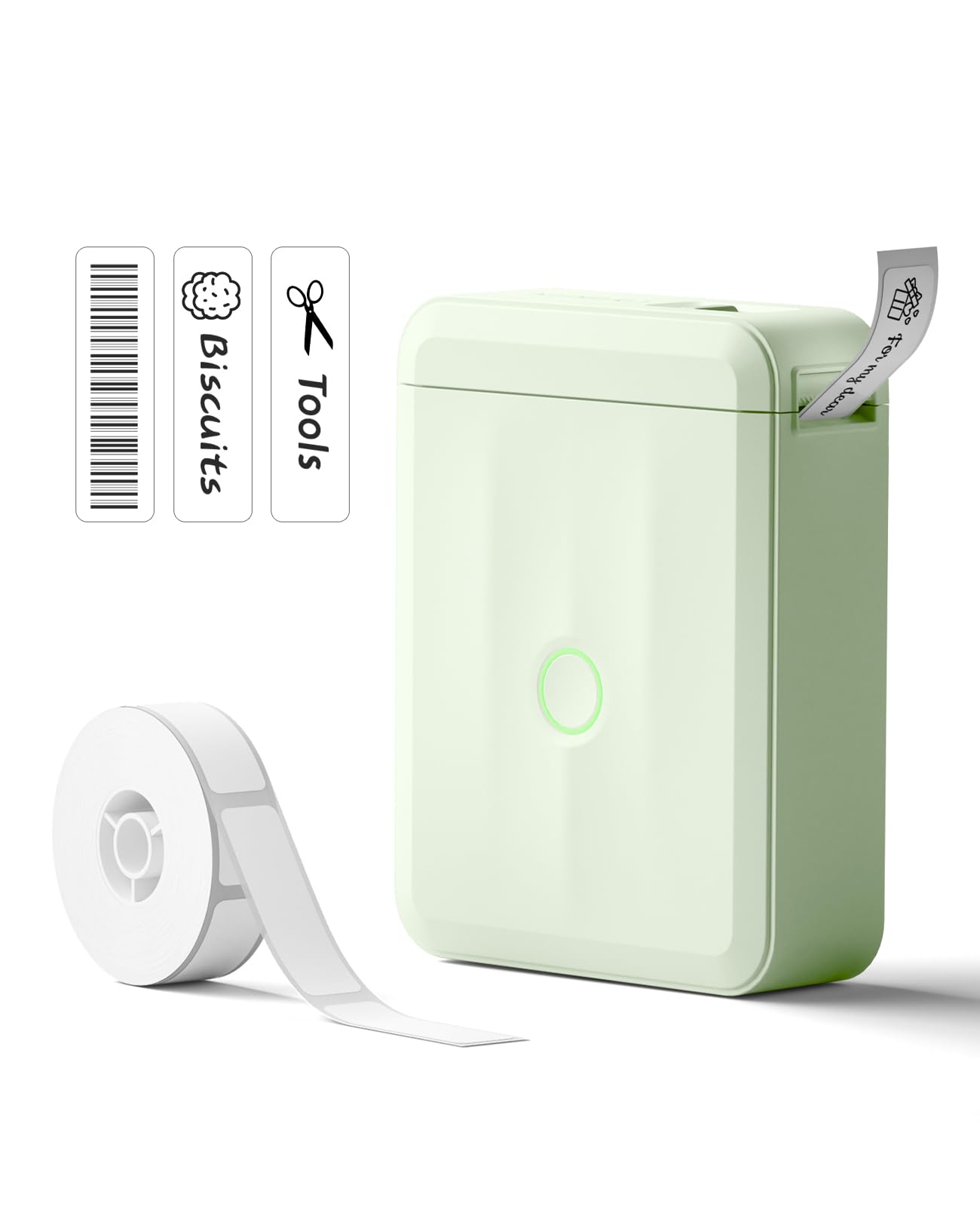NIIMBOT Label Maker Machine Bluetooth Label Printer for School Home Office Organization, Wireless Mini Labeler D110 Upgraded Version, Label Machine with Label, Green