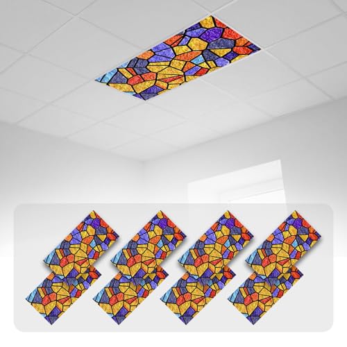 Image of 8 Pcs Fluorescent Light Covers with 80 Magnets Decorative for Classroom Ceiling Light 4 x 2 Feet Magnetic Light Covers Filter Easy Install for Office Hospitals & Home Drop Ceiling Supplies