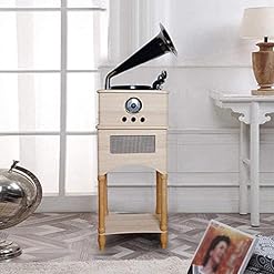 YAMMY Tourne-Disque rétro, Haut-parleurs Bluetooth rétro Corne Platine Vinyle en Bois Massif Tourne-Disque en cuivre… - Les Beatles, Paul McCartney, John Lennon, RIngo Starr, George Harrison YAMMY Tourne-Disque rétro, Haut-parleurs Bluetooth rétro Corne Platine Vinyle en Bois Massif Tourne-Disque en cuivre… – Image 2