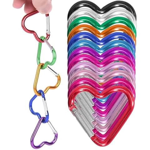 Heart Shaped Carabiners 12psc Multicolor Keychain Buckle for Bag Pendant DIY Bag Charm Attachment Cute Fashion Bag Accessories Cover