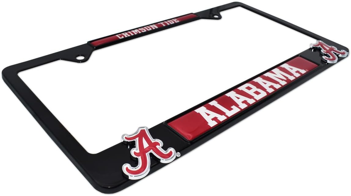 Collegiate Mascot Black Metal Premium License Plate 3D Frame (Alabama) - Image 3