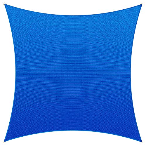 Amgo 12' X 12' Blue Square Sun Shade Sail Canopy Awning, 95% Uv Blockage, Water & Air Permeable, Commercial And Residential, For Patio Yard Pergola, 5 Years Warranty (Available For Custom Sizes) #TOP1