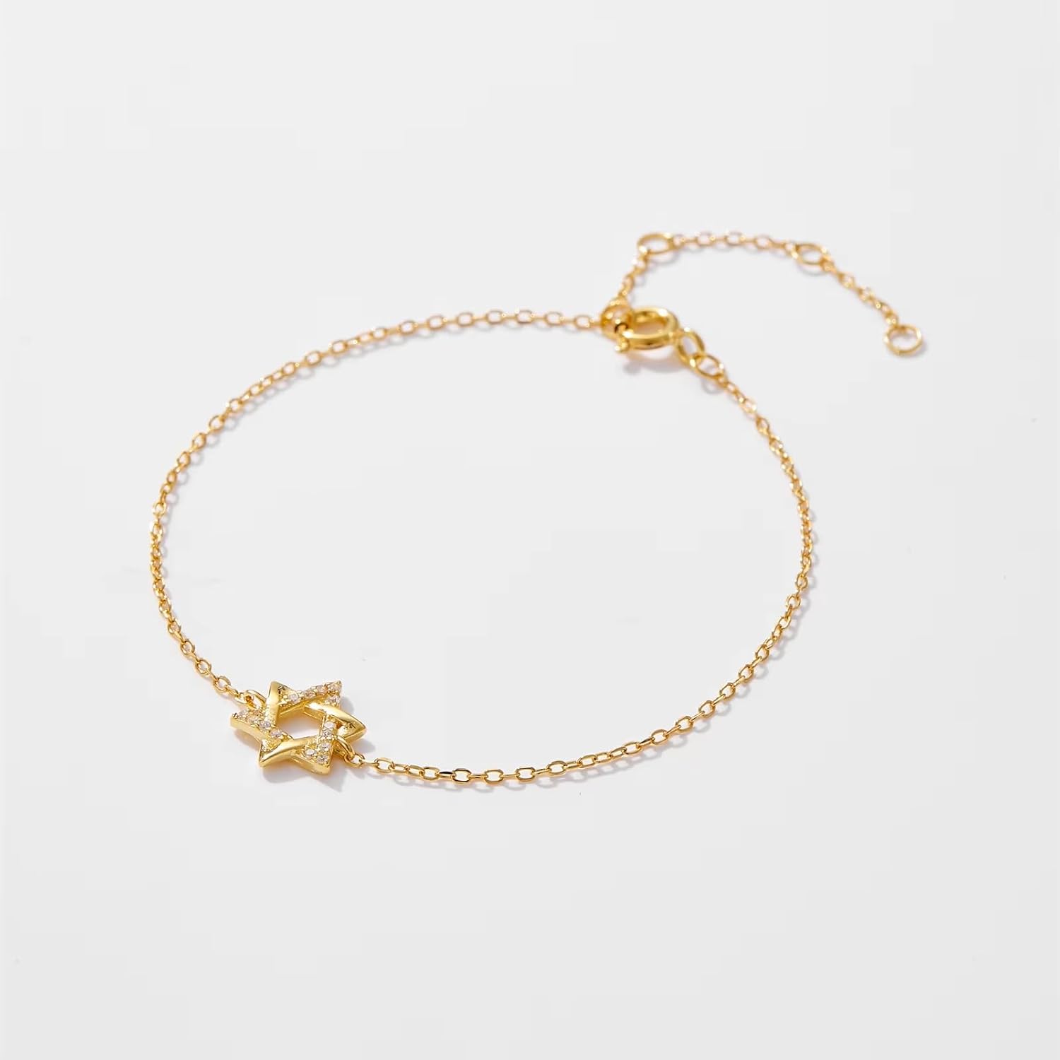 Made In Israel 925 Sterling Silver Star Of David Bracelet – Jewish Symbol Pendant from Israel – Elegant Hebrew With Cubic Zirconia Dainty Religious Jewish Jewelry - Image 2