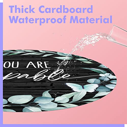 60Pcs Round Bulletin Board Decor, 10 Designs Inspirational Wall Decorative Sign Positive Word Cards Modern Farmhouse Accents Set For Middle High School Classroom Home Teachers Students (5.5” Each) #TOP4